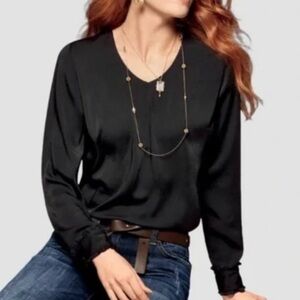 CAbi Black Relaxed Blouse- Size L
